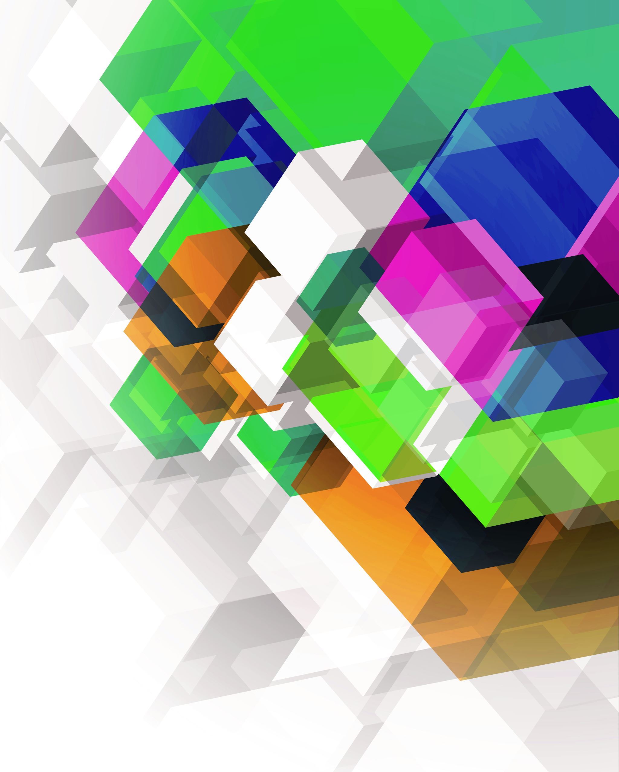 Abstract geometric shapes in bright colors