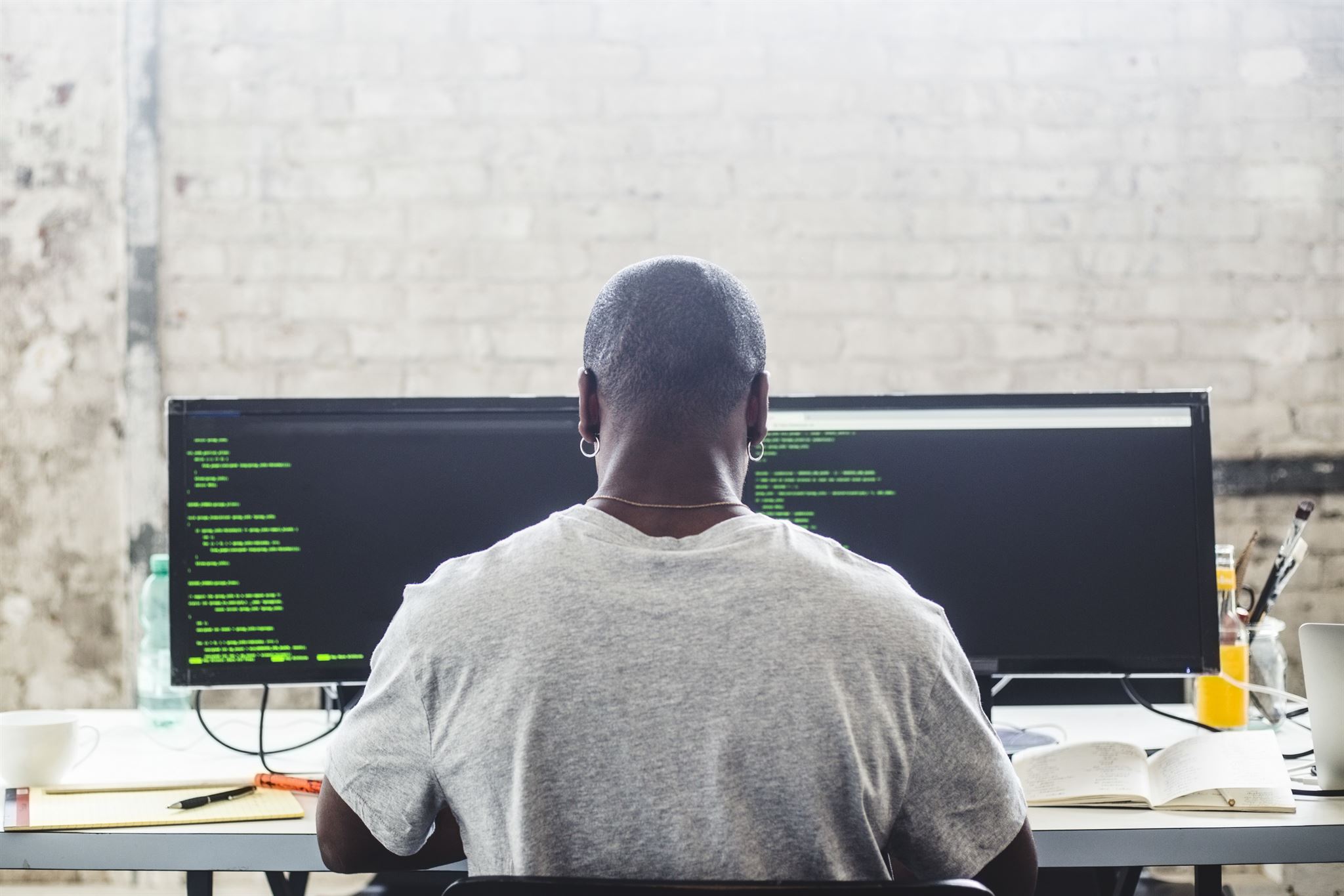 Person organizing digital images on a computer screen